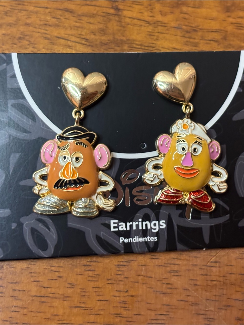 BaubleBar Mr. & Mrs. Potato Head Heart Drop Earrings - Pink, Gold, Orange, Red